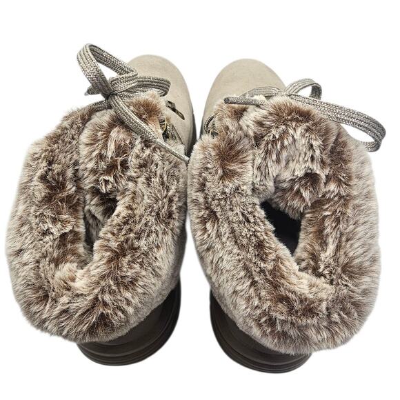 Skechers Taupe Trego Falls Finest Suede Waterproof Faux Fur Snow Winter Boots - Picture 7 of 11